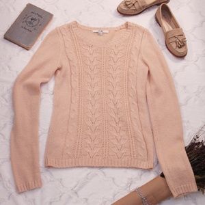 Forever 21 Peach Lightweight Cable Knit Sweater